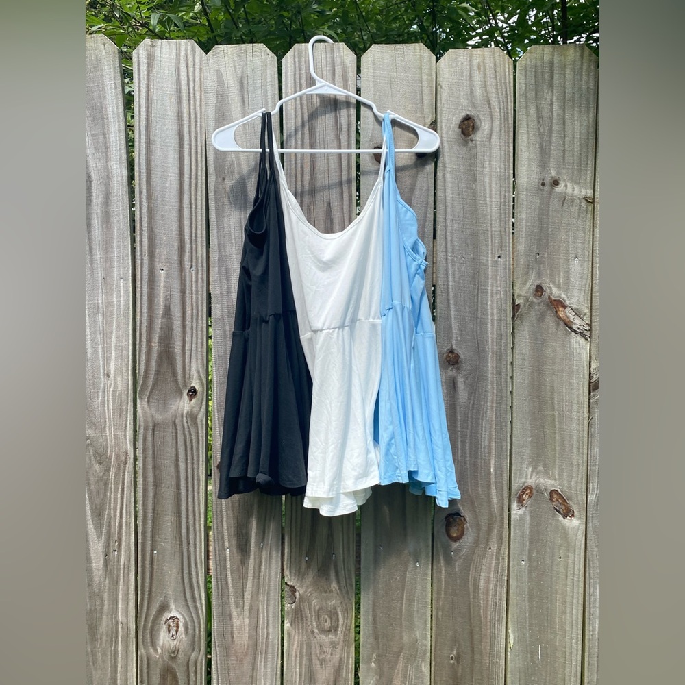 SHEIN Elegant Women's Black, White, and Blue Tops